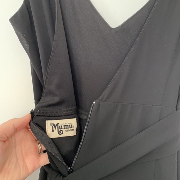 Show Me Your Mumu Jenn Maxi Chiffon with Sash Black Dress Size medium - Picture 7 of 10